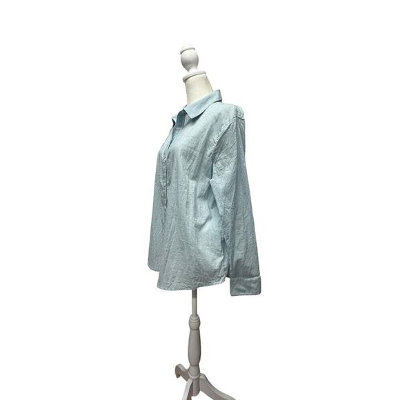 Nic + Zoe Blue Crinkle Shirt Button Up NWT Size M - Picture 8 of 15